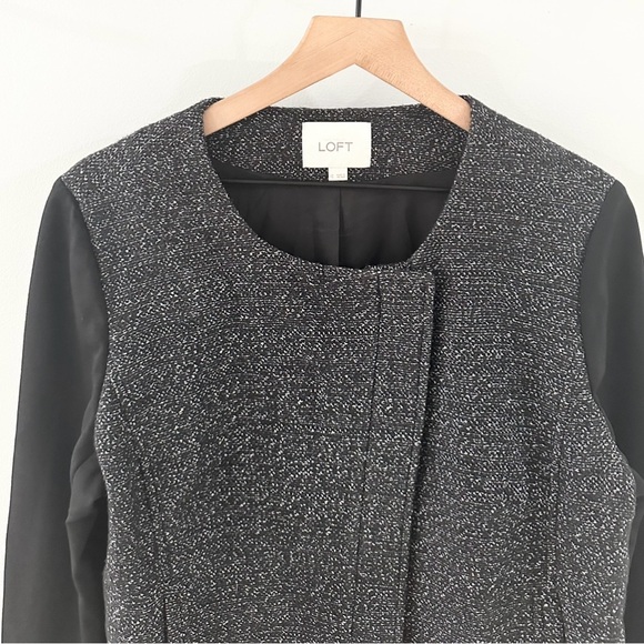 Loft Tweed Crop Jacket Black Size 12 - Picture 2 of 5